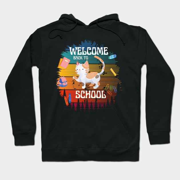 Welcome Back To School Cat Hoodie by NICHE&NICHE